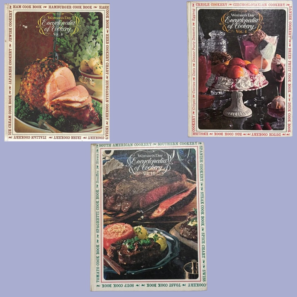 Cookbook Set Woman's‎ Day Encyclopedia of Cookery Vol 4 6 11 Vintage Hardcover